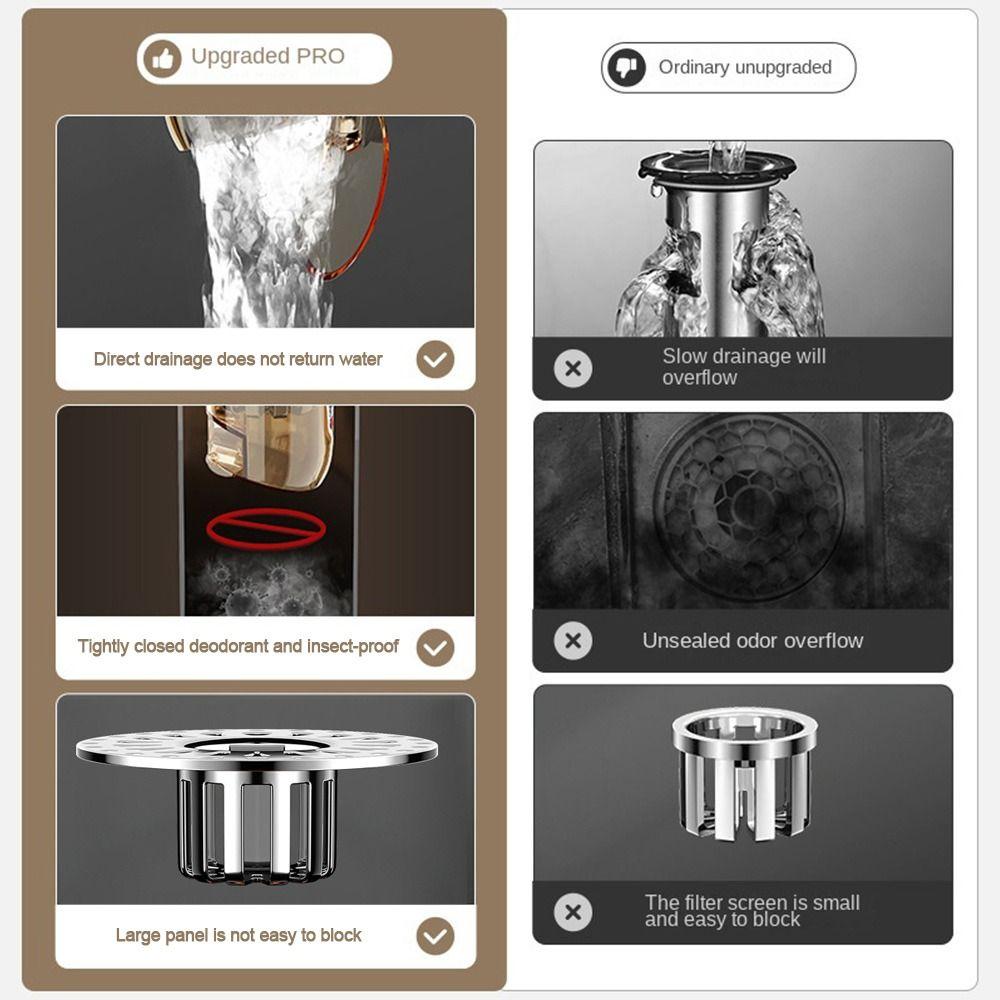 With Grid Grate Cover Sink Strainer Anti-odor Dual-purpose Floor Drain Durable Shower Floor Drain