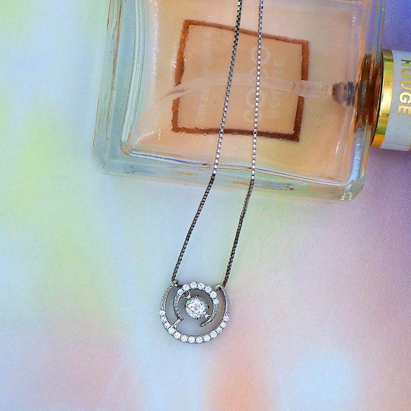 

S925 серебряное простое модное умное ожерелье с подвеской