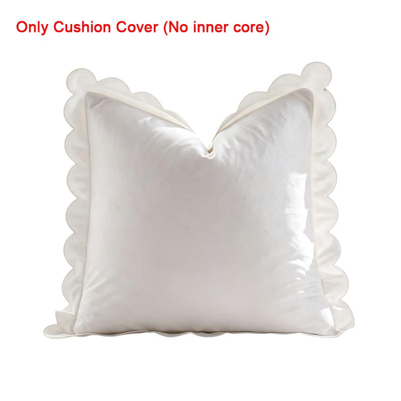 1PC Case Soft Accent Cozy Sham Elegant Cushion Cover Ruffled Pillow Solid Scalloped Edge Multiple colors