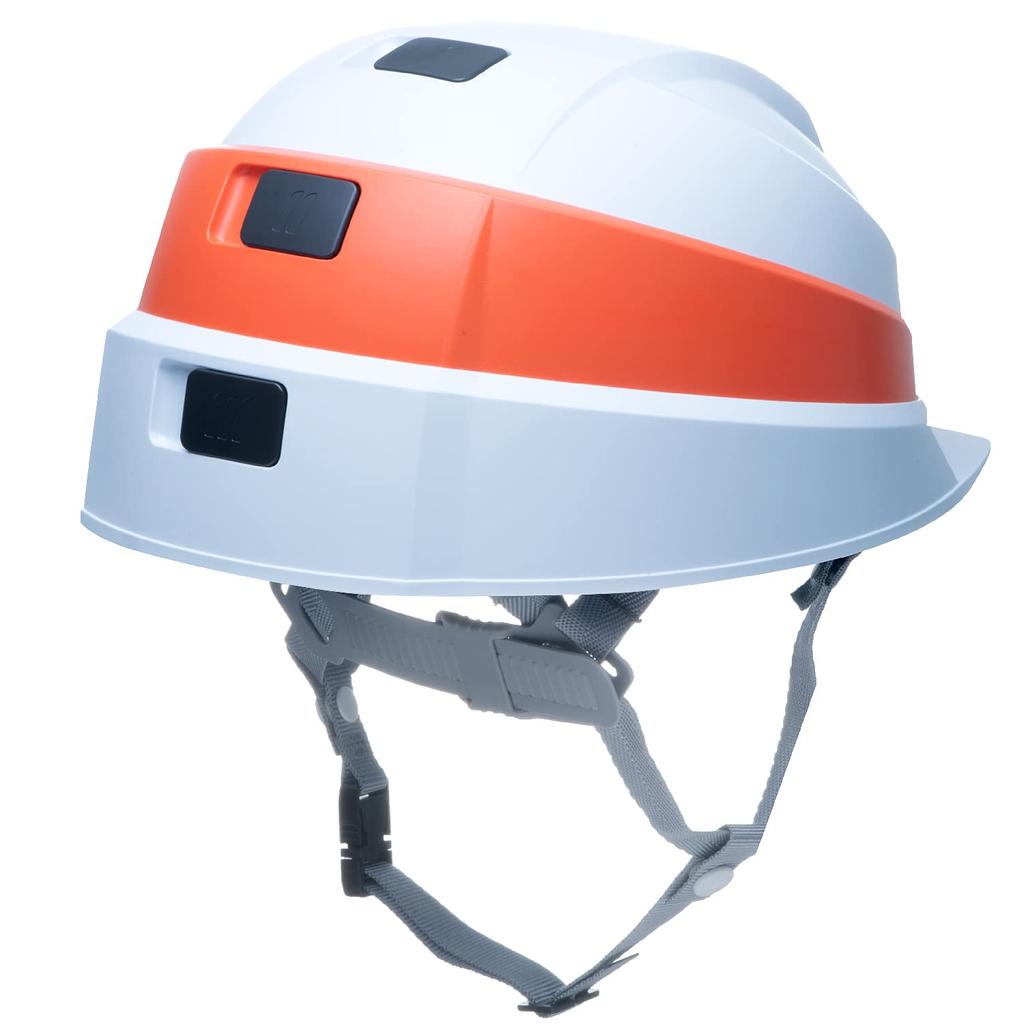 DIC Plastic IZANO2 Folding Line Helmet, White/Orange