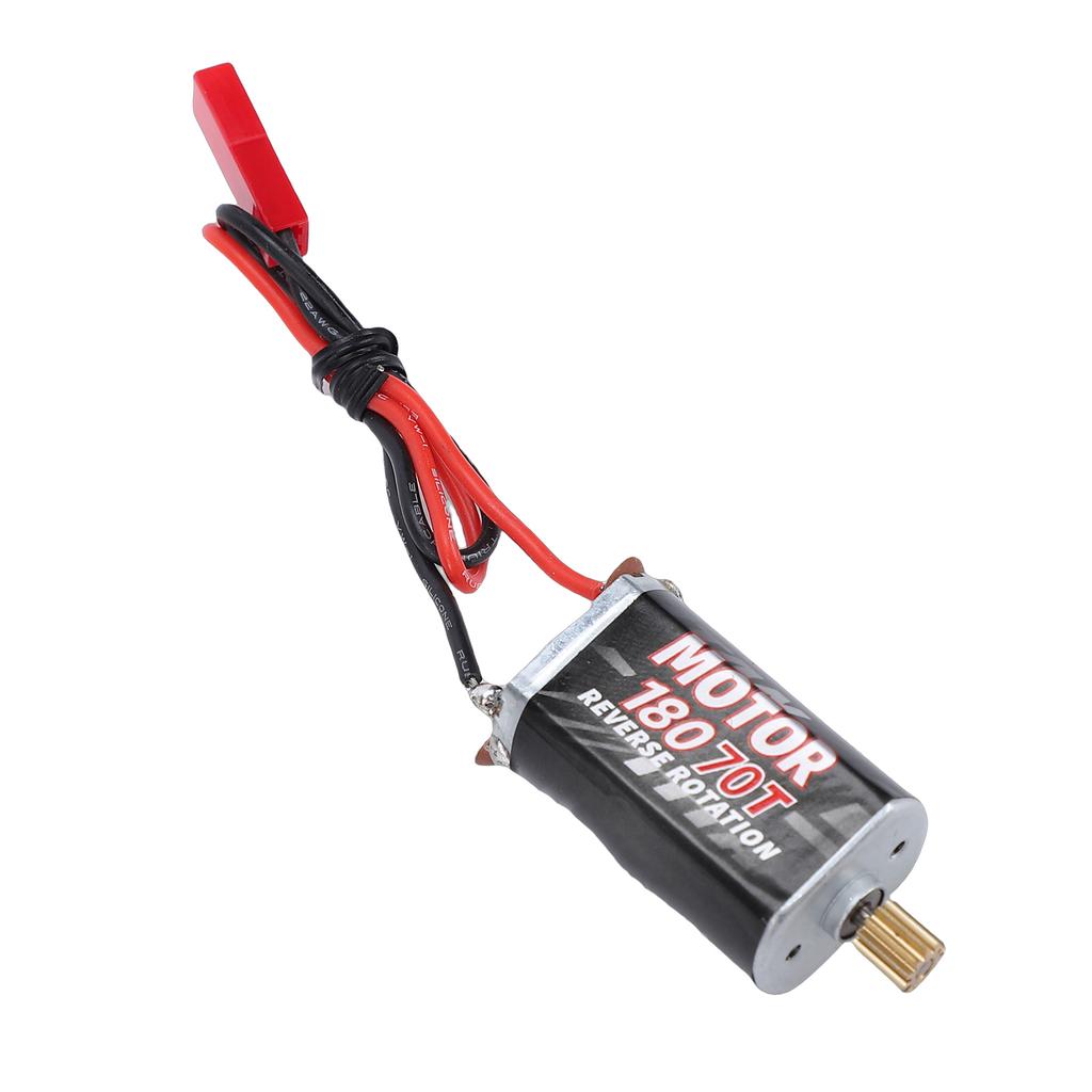   High Strength 180 Brushed Motor JST Female Plug 70T, Low Noise Brushed Motor with 11T Gear for 1Celsius24 1Celsius18 Scale Model Cars, Convenient to