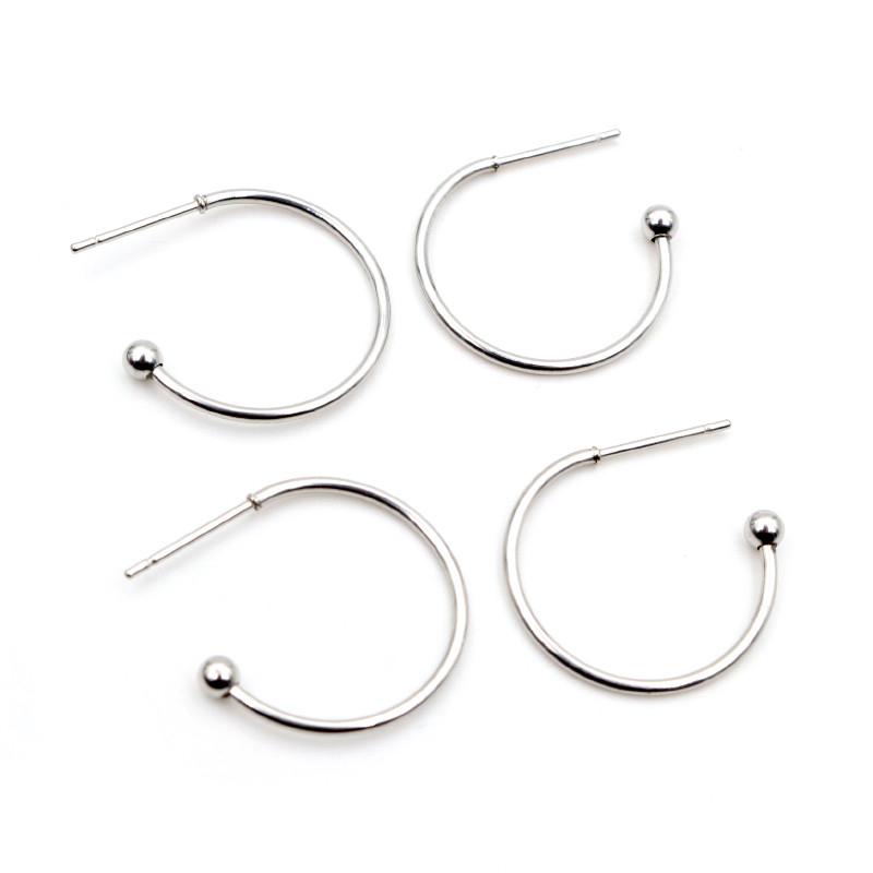 

10pcs 12 15 20 25mm 316 Stainless Steel Earring Hooks Hoops Circle Ball Stud Earrings Ear Wires Connector DIY Jewelry Findings 12mm