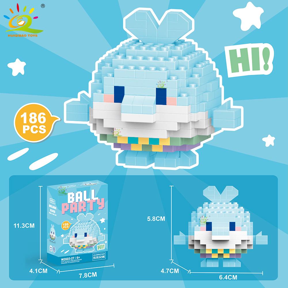 HUIQIBAO Mini Cute Animal Micro Building Blocks 3D Diamond BEE Cat Panda Model Bricks DIY City Construction Toys for Children