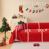 Christmas Red Sofa Towel Fully Covered Sofa Cushion Luxurious Living Room Sofa Cover Blanket Non-Slip Festive Decorations