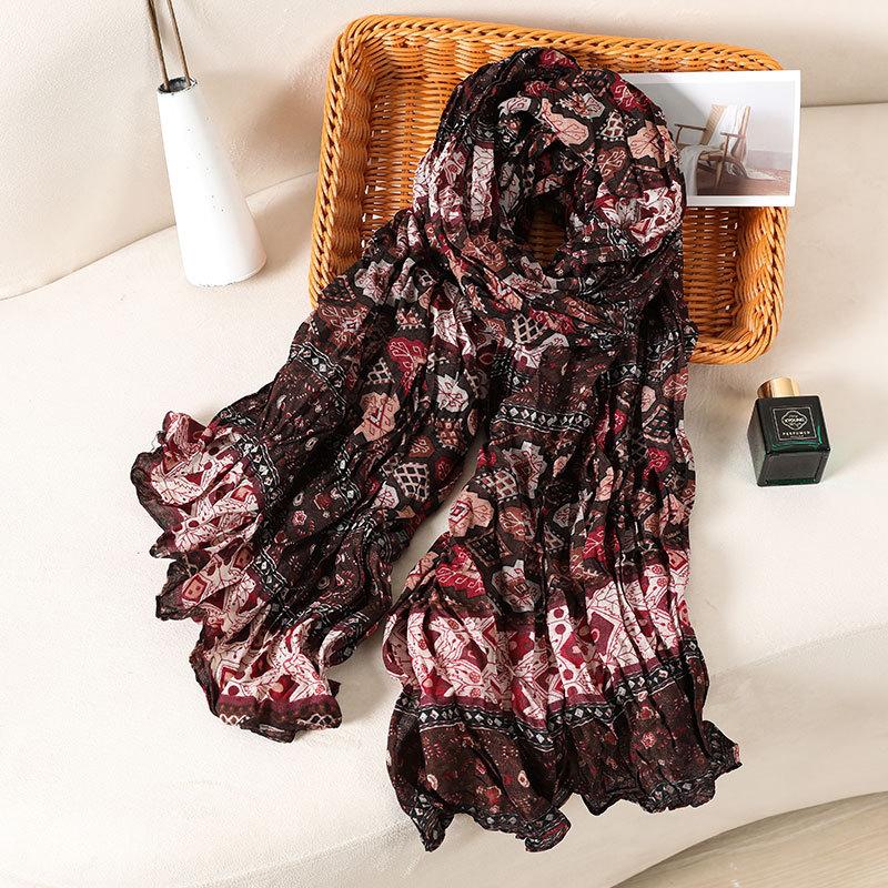 Luxury Brand Autumn Cotton Pashmina Shawl Lady Wrap Warm Winter Scarves Design Print Female Foulard Beach Stoles Scarf