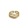 Student Korean version of simple white fritillary double-layer ring niche design index finger ring trendy fashion personality octagonal jewelry