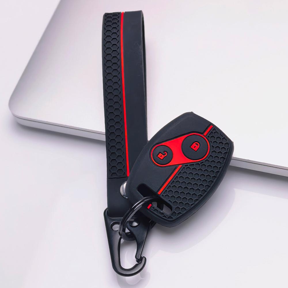 Key Fob Cover for Honda Accord Civic CR-V with Keychain Anti-Scratch Surface Shockproof Structure Soft Grip Texture Easy Install Design