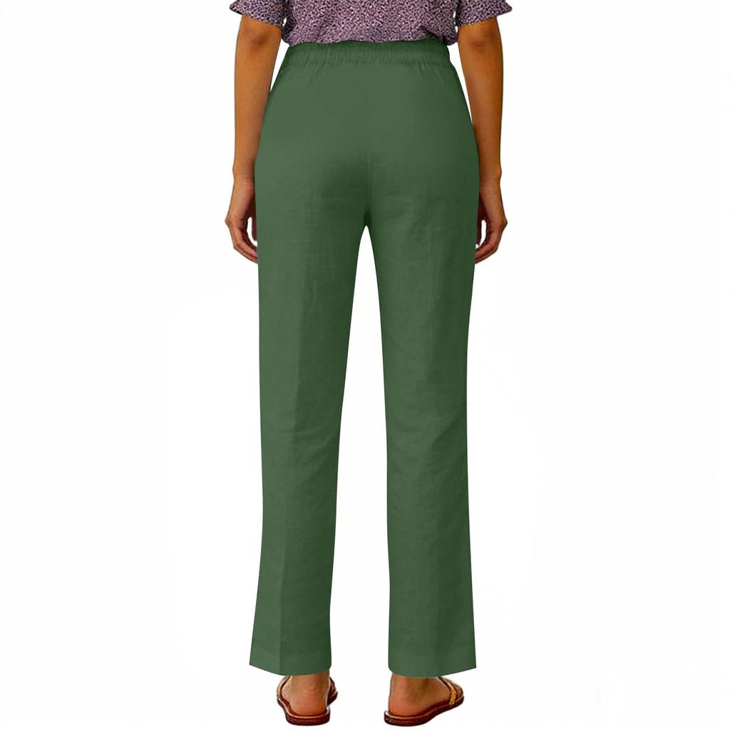 Women's Casual And Fashionable Color Loose Pants With Pocketes