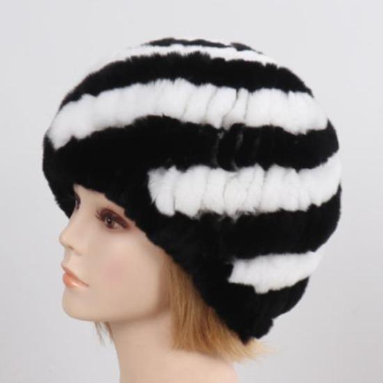 Hot Sale Russian Lady Natural Real Rex Rabbit Fur Hats Women Knitted Outdoor Rex Rabbit Fur Hat New Warm Real Fur Caps