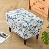 Rectangle Footstool Cover Nordic Fabric Footrest Covers Beautiful Elastic Furniture Protector Covers For Living Room Bedroom