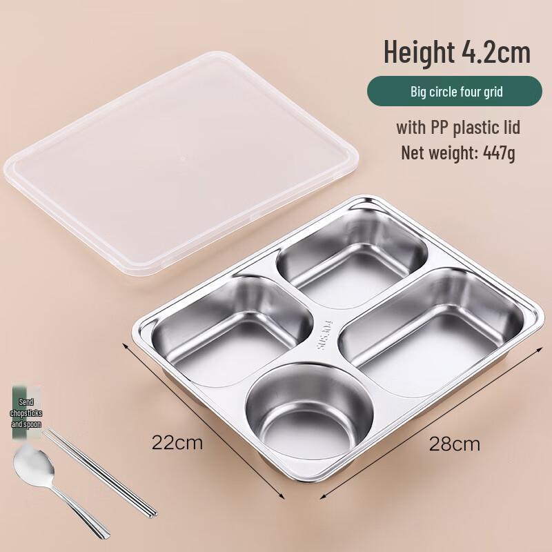 304 Stainless Steel Four-Compartment Dinner Plate