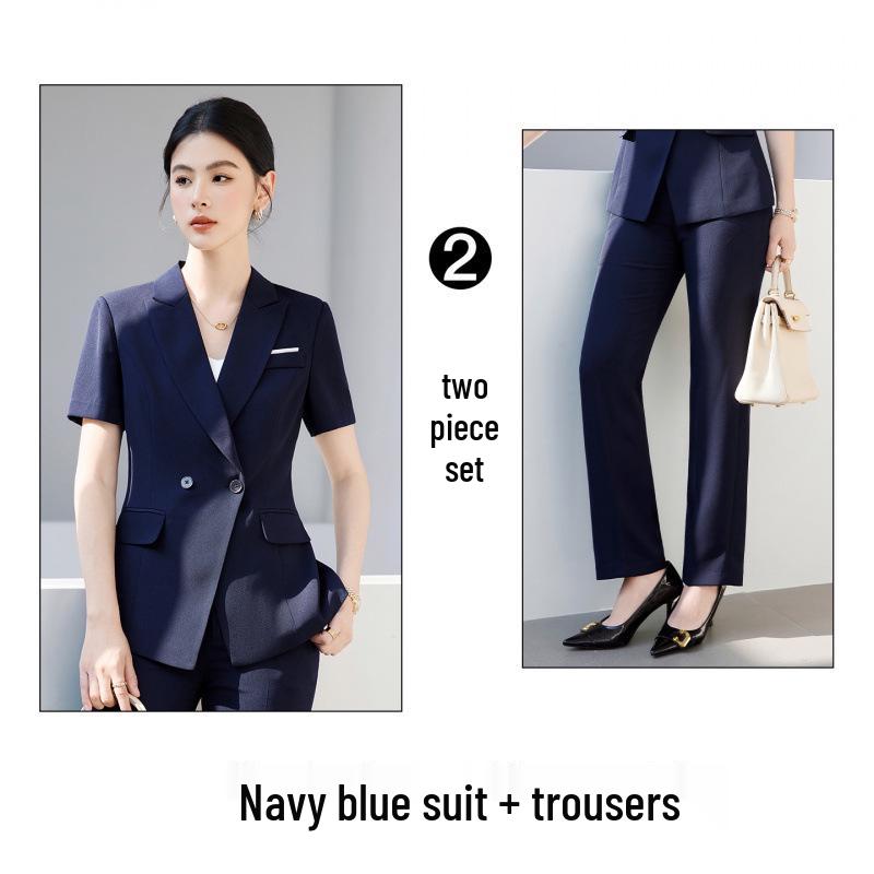 Women's Summer Short-Sleeve Suit for Elegant Professional Look