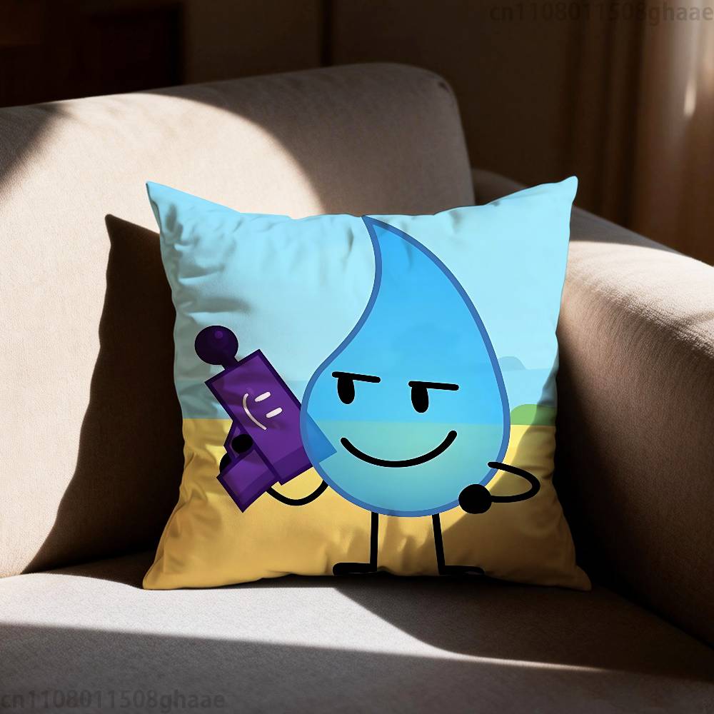 Funny Anime BFDI Pillow Case Antidustmite Pillowcase Invisible Zipper Silky Short Plush Sofa Cushion Cover