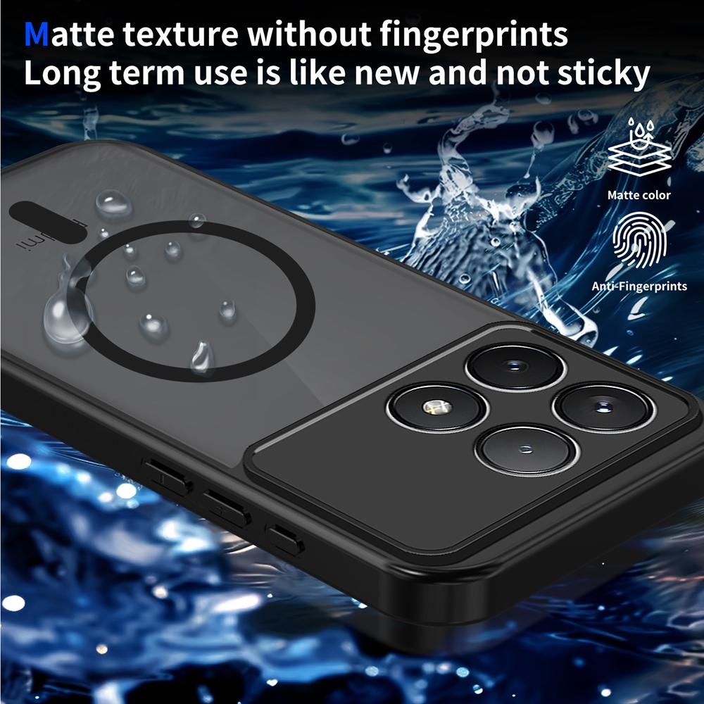 KEYSION Magnetic Phone Case for Xiaomi POCO F8 Pro Silicone+PC Matte Translucent Clear Shockproof Back Cover for POCO F8 Ultra