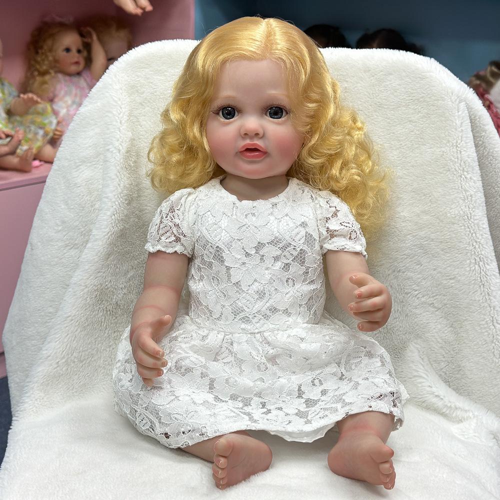 55CM Zmywalna, realistyczna, miękka, ręcznie malowana lalka symulacyjna Baby Reborn. Dzieci towarzyszą lalce do zabawy