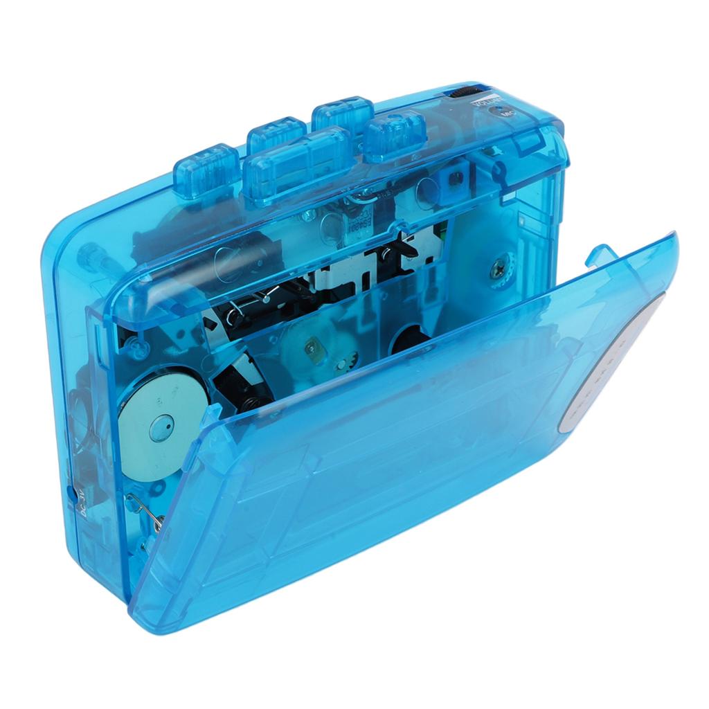 Cassette Player Portable Recorder Transparent Retro with Earphone for Cassette Tape