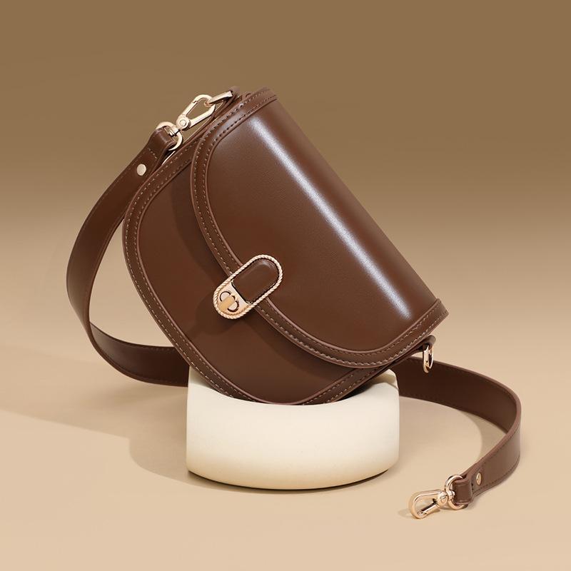 New Women's Crossbody Bag Genuine Leather Saddle Bag Autumn and Winter High-end Versatile Shoulder Bag