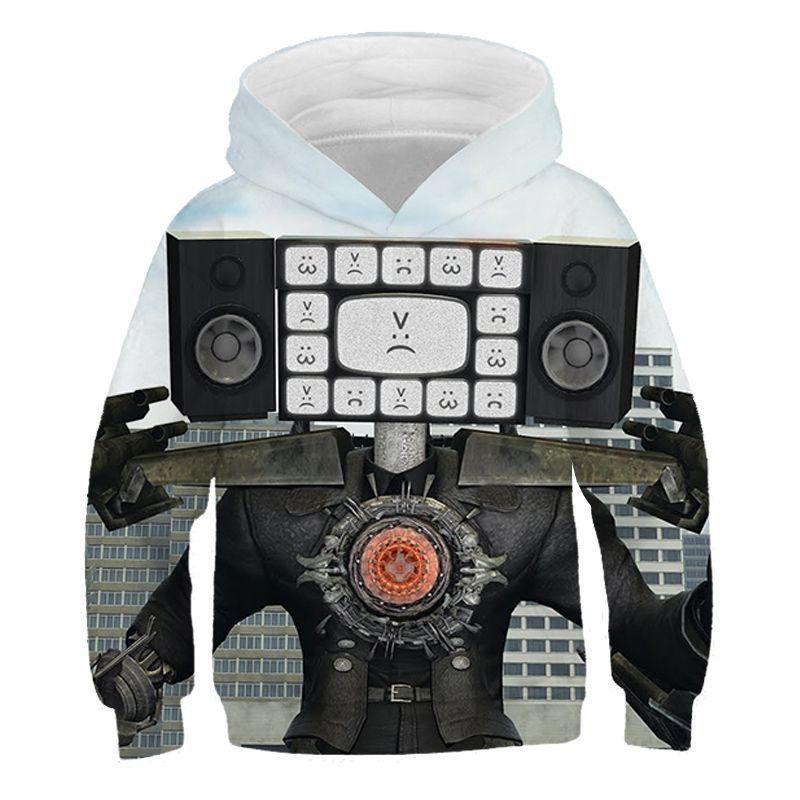 Felpe con Cappuccio Grafica 3D Gioco Divertente Skibidi Toilet Felpe High Street Ragazzi Ragazze Pullover Larghi Streetwear Felpe per Adolescenti