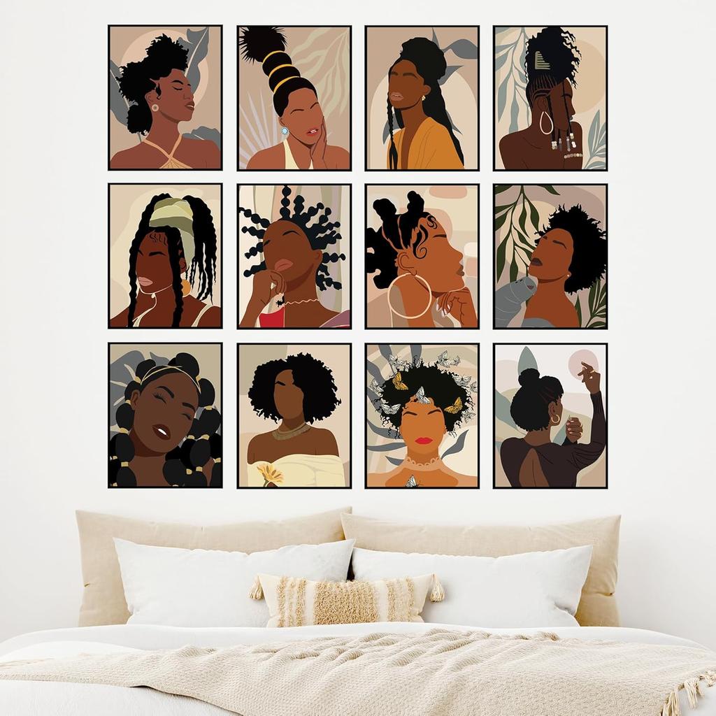 BigWig Prints Black Girl Wall Art - Hair Salon Wall Decor, Black Woman Art, Hair Salon Pictures Decor, n n Artwork for Stylist, Beauty Shop