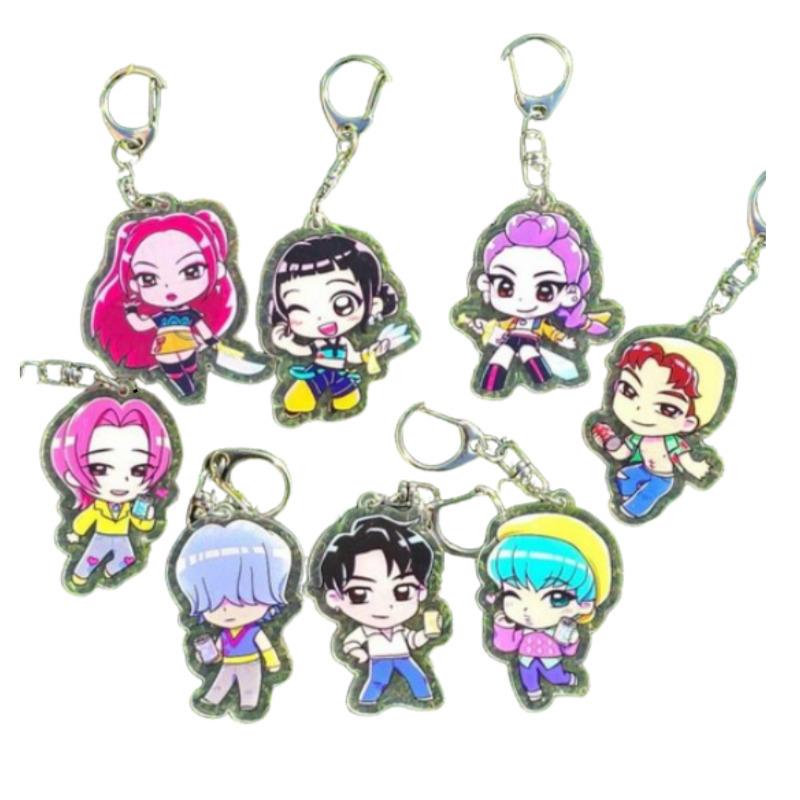 K-Pop Demon Hunters Acrylic Keyring Set – Duffy & Huntress Evil Lion Boys (1 Set)