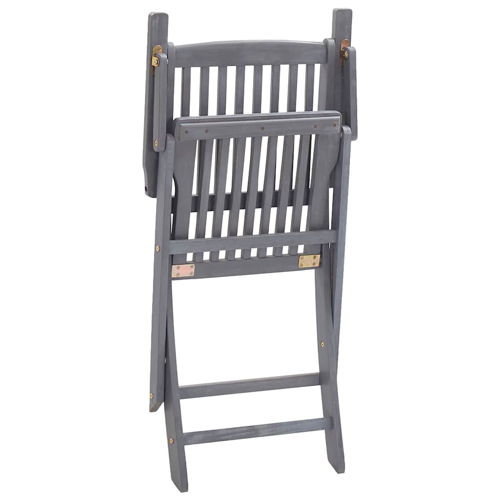 Foldable Garden Chairs 8 pcs with Cushions Solid Acacia Wood