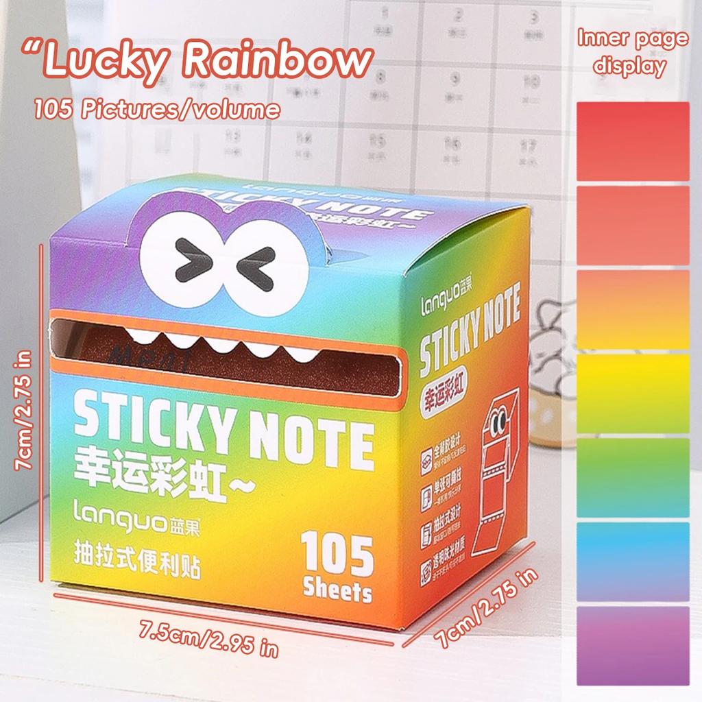 Glitter Transparent Sticky Notes Tabs Tearable Gradient Index Flags for Journaling Planner Student Office Notepad Memo Supplies
