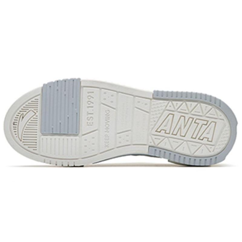 Anta Men's Life Series Lightweight Breathable Low Top Skate Shoes Grey White 912238066-2