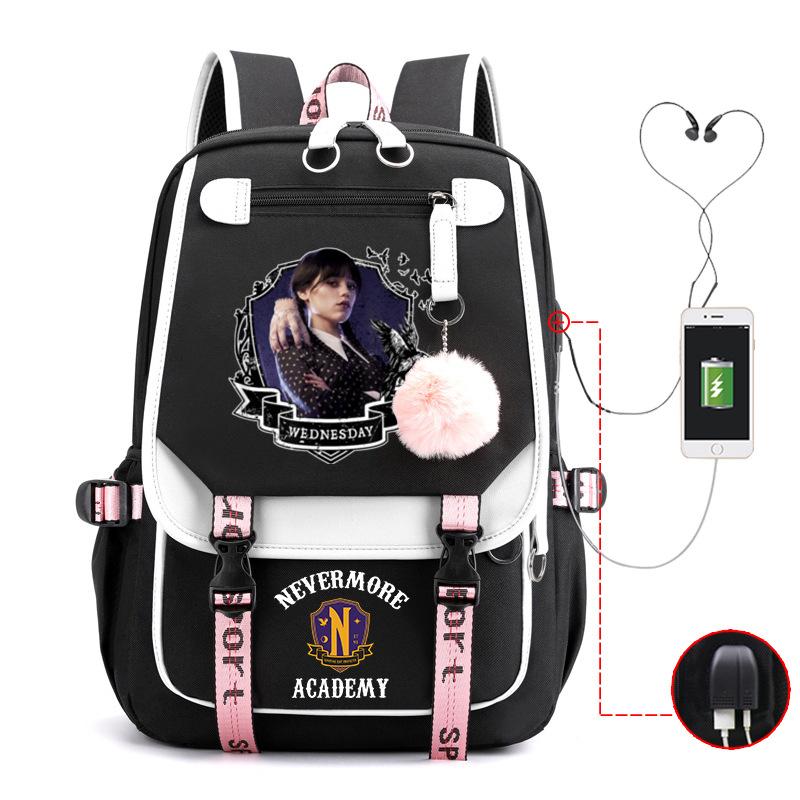 American Drama Peripheral Printed Backpack Campus Trend Schoolbag Student Leisure Simple Usb Backpack