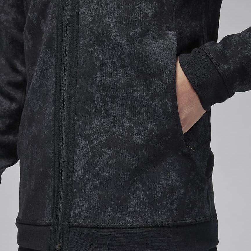 Jordan Camo Hoodie Zip-Up Casual Jacket Men Outerwear Black FN5847-010