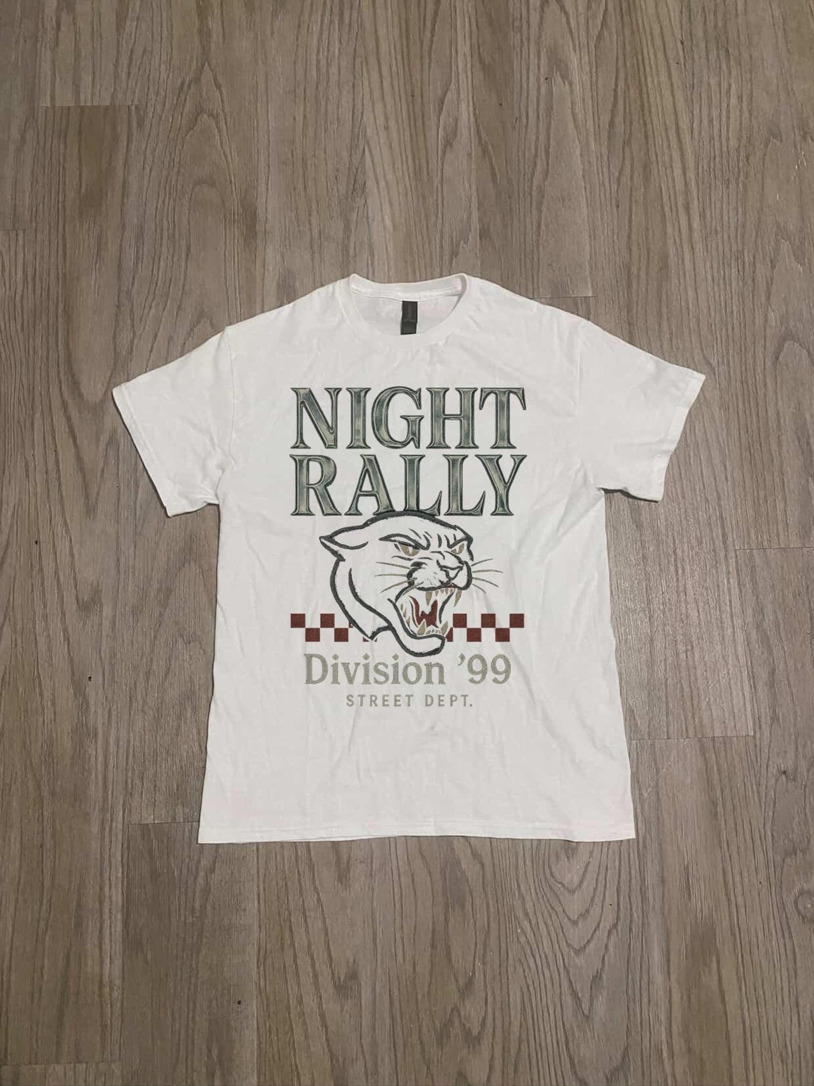 Vintage Panther Graphic Tee - 90s Style Night Rally Shirt - Streetwear Division 99 Shirt 4XL