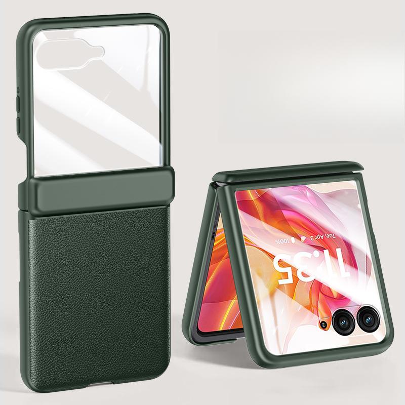 

Однотонная кожа, как кожа, Подходит для складного телефона MOTOROLA Razr50Ultra, Пленка, Кожаный чехол-книжка для бизнеса с шарниром Motorola MOTO Razr50