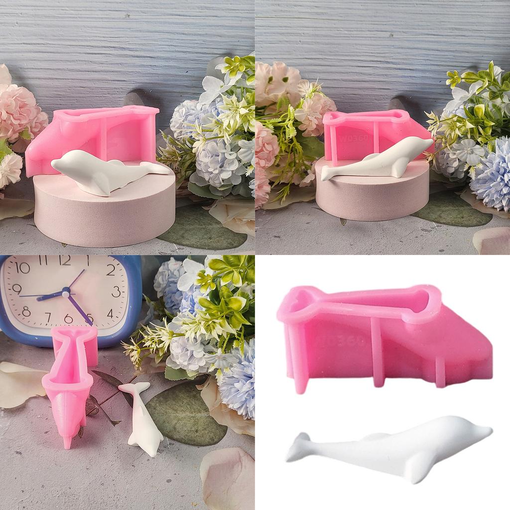 Multipurpose Sturdy Silicone Dolphin Candle Holder Mould Set Portable for Resin Plaster Craft Supplies Assorted Sizes