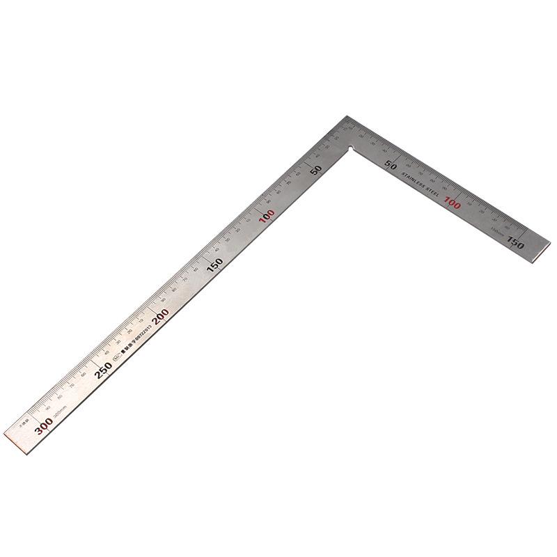 90° Stainless Steel Right Angle and Corner Detection Ruler, 250x500mm