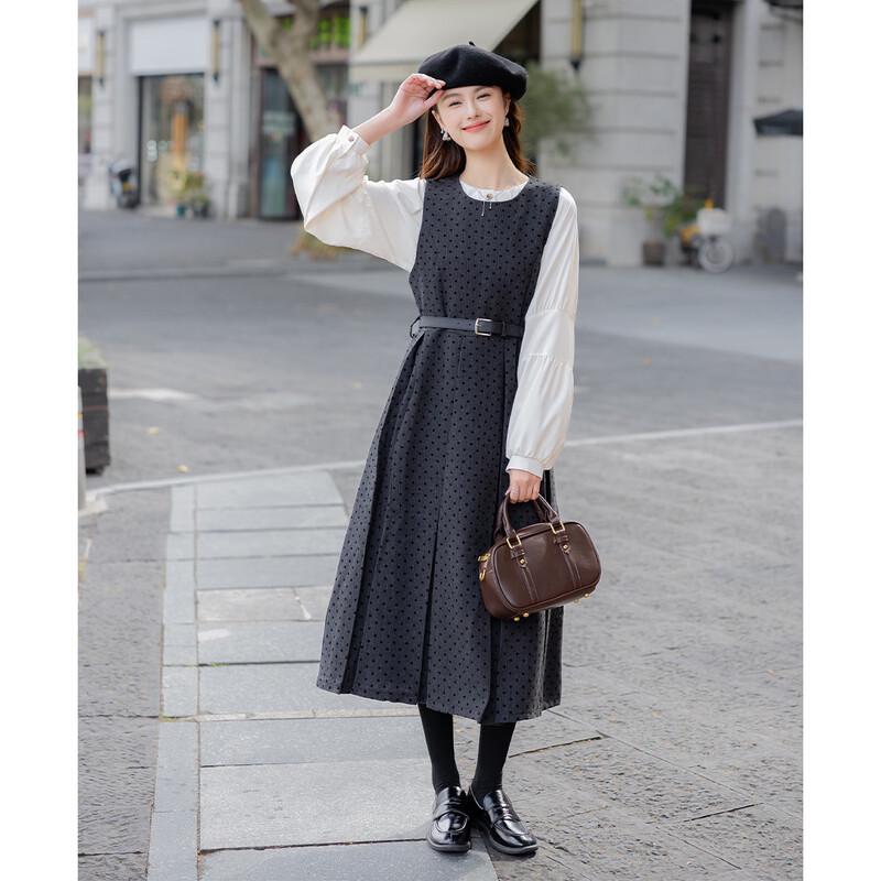 Mocana French Retro Polka Dot Vest Dress