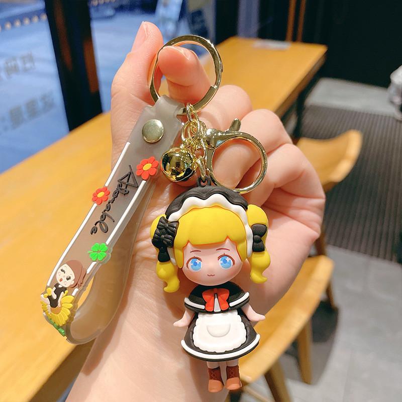 Adorable Girl Anime Keychain Charming Car Key Holder Cute Bag Decoration