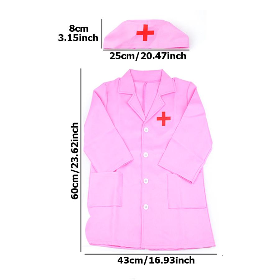 1set Children Cosplay Doctor Uniform Nurse Uniform Kids Creative Pretend Toys Role Playing Doctor Toys Gift for Kids