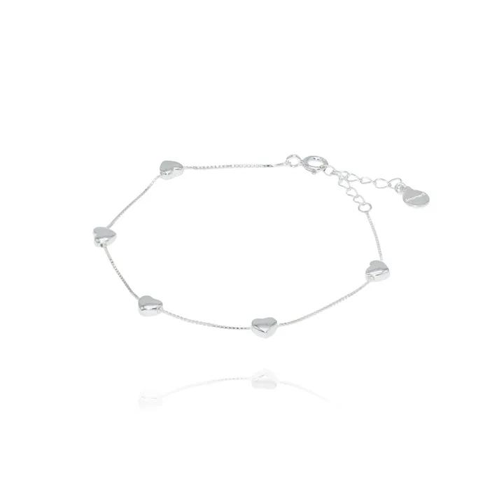 (925 Silver) Aurielle Snake Heart Silver Bracelet