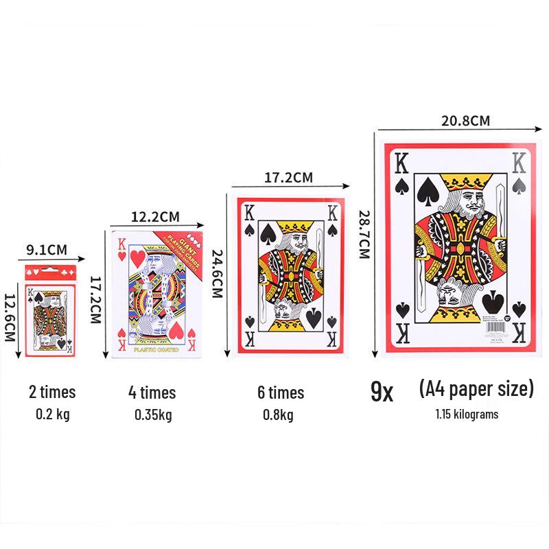 Playing Big Extra Large Super Size Playing Cards - 4x9 Times Larger