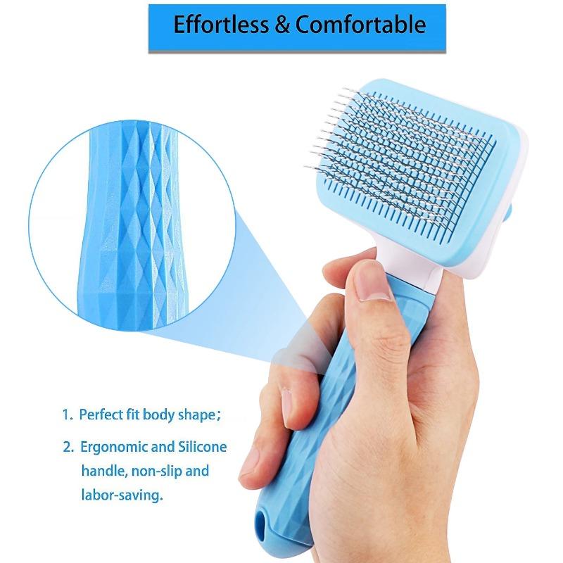 Brosse pour enlever les poils de chien, peigne pour toilettage et soins des poils de chien et de chat, peigne pour poils longs, brosse de bain pour éliminer les poils, fournitures pour chiens