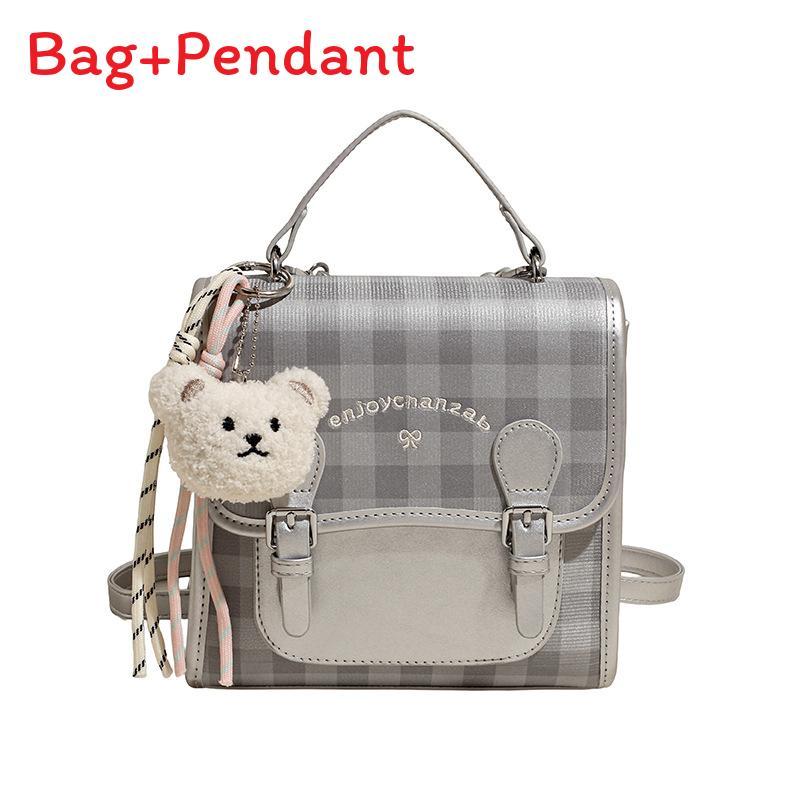 Pu Karierte Muster Ein Schultertasche Für Den Täglichen Gebrauch Damen Mode Handtasche