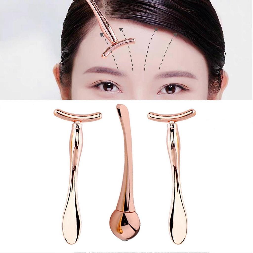 2Pcs Eye Massagers Improve Contours Safe Zinc Alloy T-shaped Facial Rollers for Gift QinHai