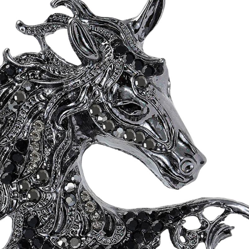 Unique Vintage Horse Head Brooch Elegant Fashion Chest Pin Badge Jewelry Clothing Accessory For Women Men