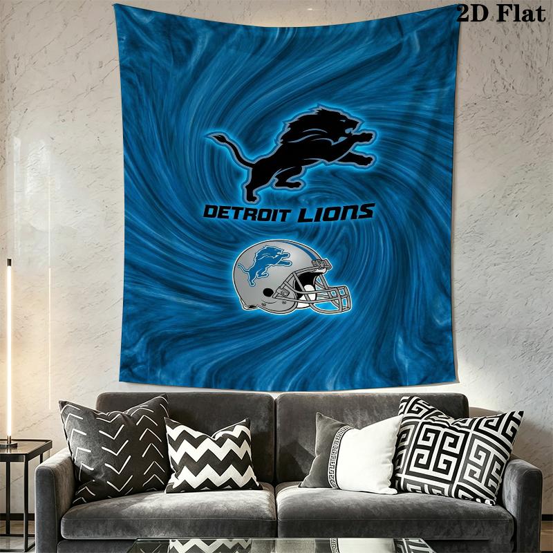 Detroit Lions Wall Tapestry Aesthetic Wall Hanging Printed Fabric Blanket Decorative Tapestries for Bedroom Living Room Home Decor
