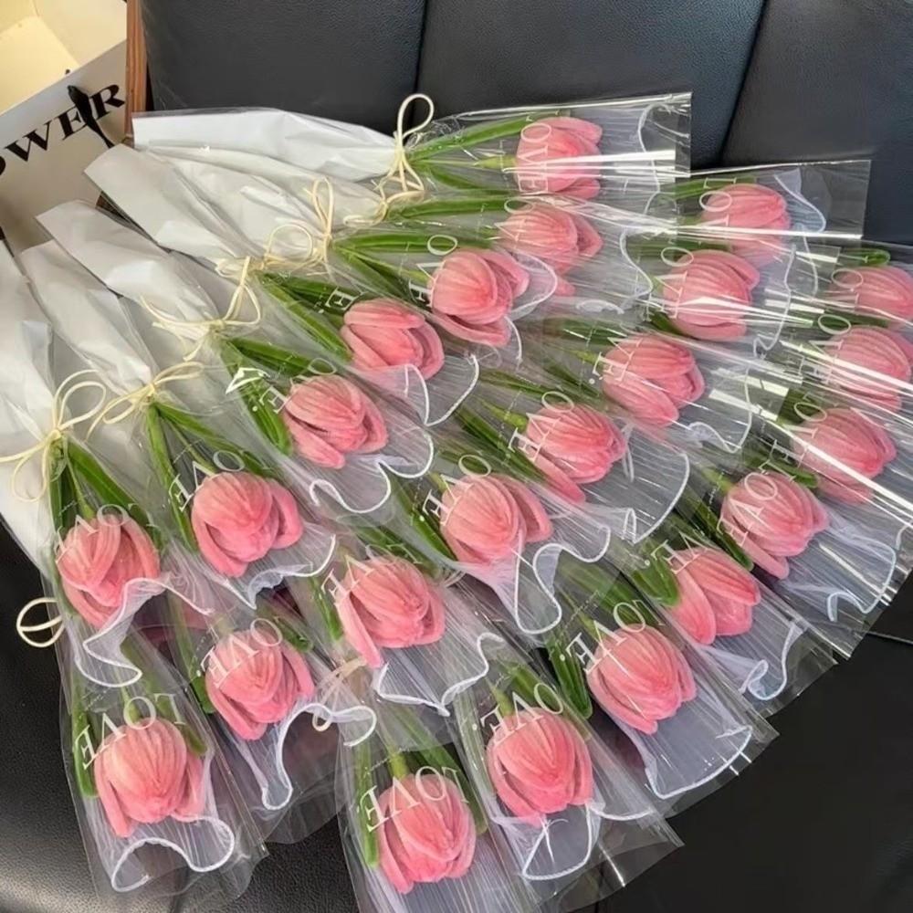 Tulip Twisting Rod Handmade Friendship Sweet Flower Bouquet Teachers' Day Graduation Gifts Artificial Tulip Flower Couple