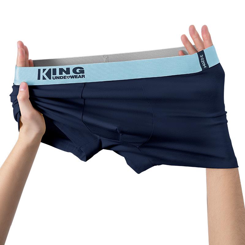 Men's Trendy Color Block Cotton Boxer Briefs with Antibacterial Breathable Crotch and Comfortable Plus Size Design.