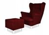 ARI Wing Chair with Footrest, Scandinavian Burgundy Red