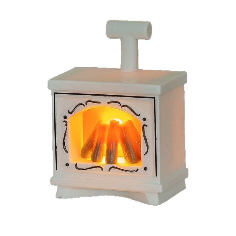 Miniature Miniature Simulation Fireplace Lamp Dollhouse Decoration Item Electronic Candle Lamp