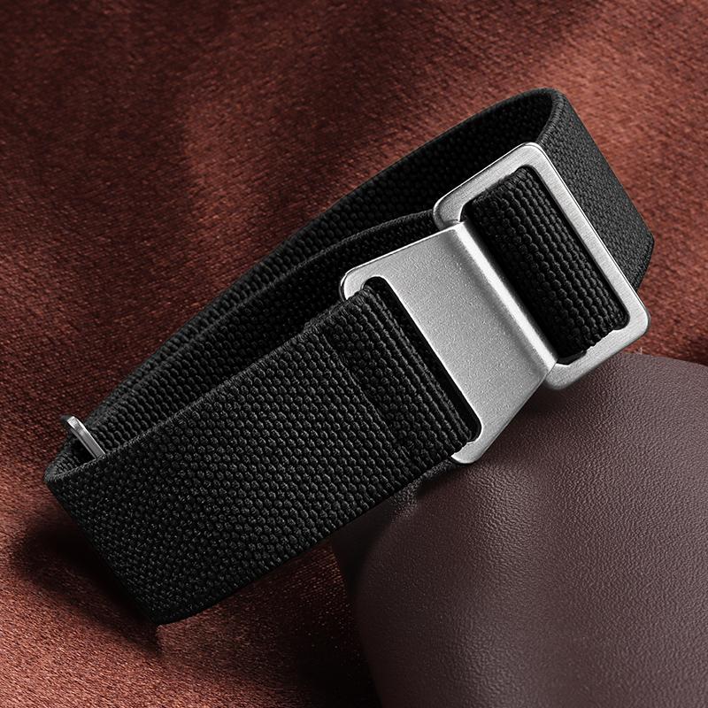 18/20/22mm Nylon Geflochtenes Uhrenarmband Elastisches Nylonarmband Französische Truppen Fallschirmtasche Universelles Handgelenkband Männer Frauen Sportarmband