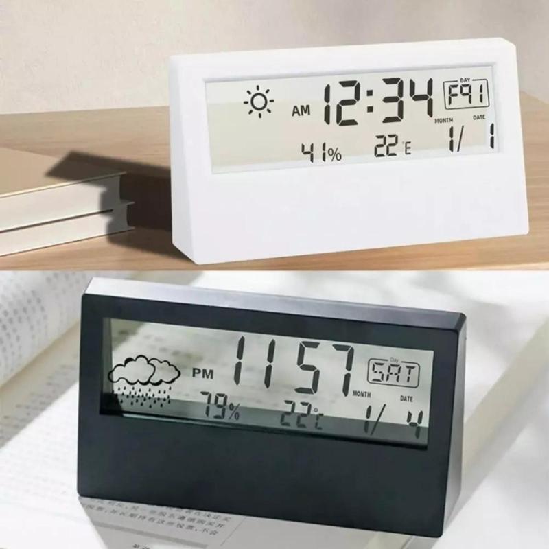 Large Display Indoor Desktop Thermometers Hygrometer with Time Display Temperature Meter Weather Stations