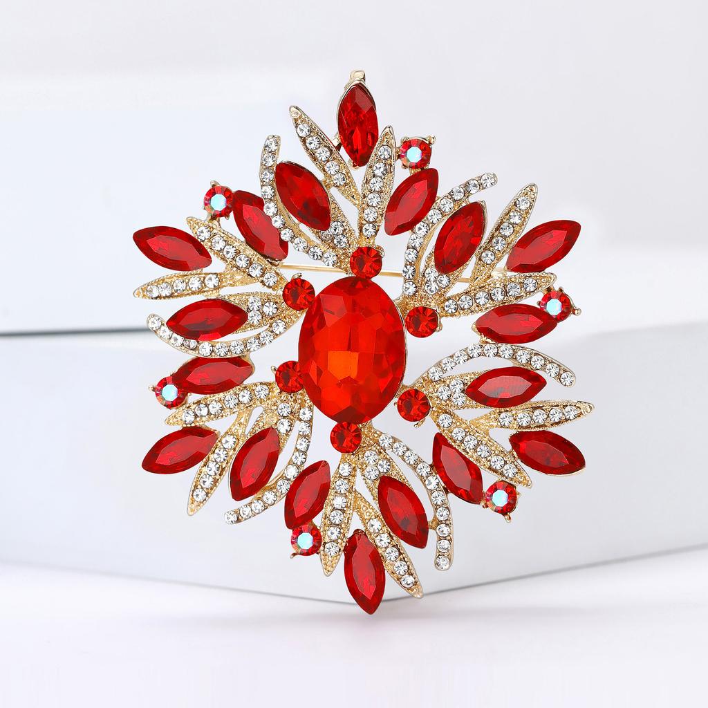 Women Glass Brooch Rhinestone Shining Boutique Decoration Badges Pins